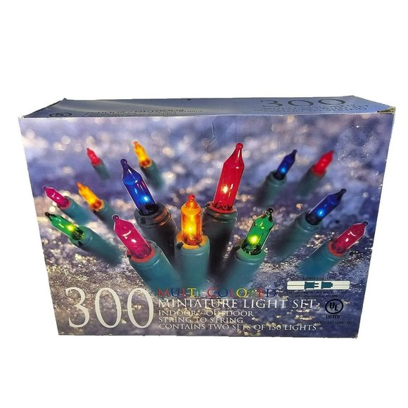 Far East Brokers Other - Set of 300 Steady / 3-Way Flashing Multicolor String Lights NEW Green Wire